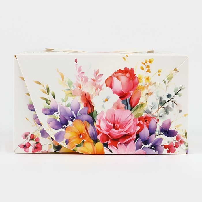 Коробка под бенто-торт с окном «Нежные цветы», 14 х 14 х 8 см Коробка под бенто-торт с окном «Нежные цветы», 14 х 14 х 8 см