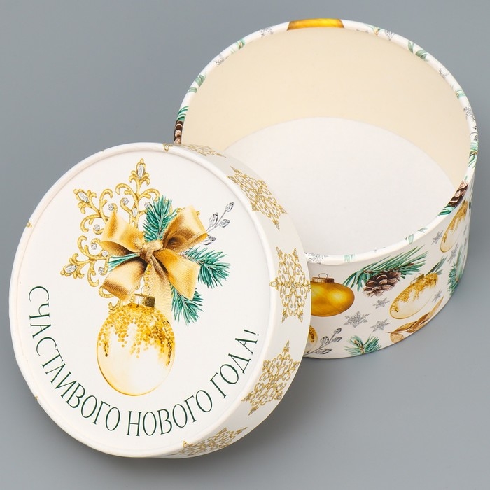 Набор шляпных коробок 3 в 1 «Золото», 16 х 10, 14 х 9, 13 х 8.5 см, Новый год Набор шляпных коробок 3 в 1 «Золото», 16 х 10, 14 х 9, 13 х 8.5 см, Новый год