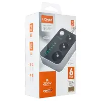 Сетевой фильтр на 3 розетки + 6 USB 3.4A SE3631 LDNIO