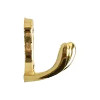 Крючок мебельный ТУНДРА TKD005, двухрожковый, золото, 5 шт