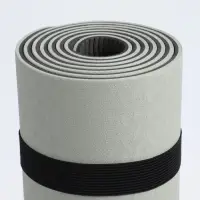 Коврик для фитнеса и йоги ONLYTOP, нескользящий, 183&times;61&times;0.6 см, серый, чёрный