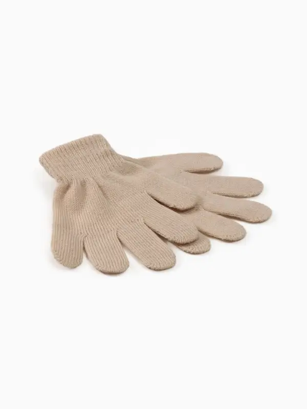 Перчатки детские MINAKU однолсойные, 14 см, цв.бежевый