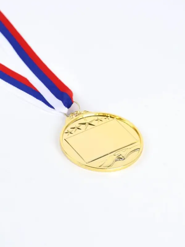 Медаль под нанесение 049, диам. 6.5 см. Цвет зол. С лентой Медаль под нанесение 049, диам. 6.5 см. Цвет зол. С лентой