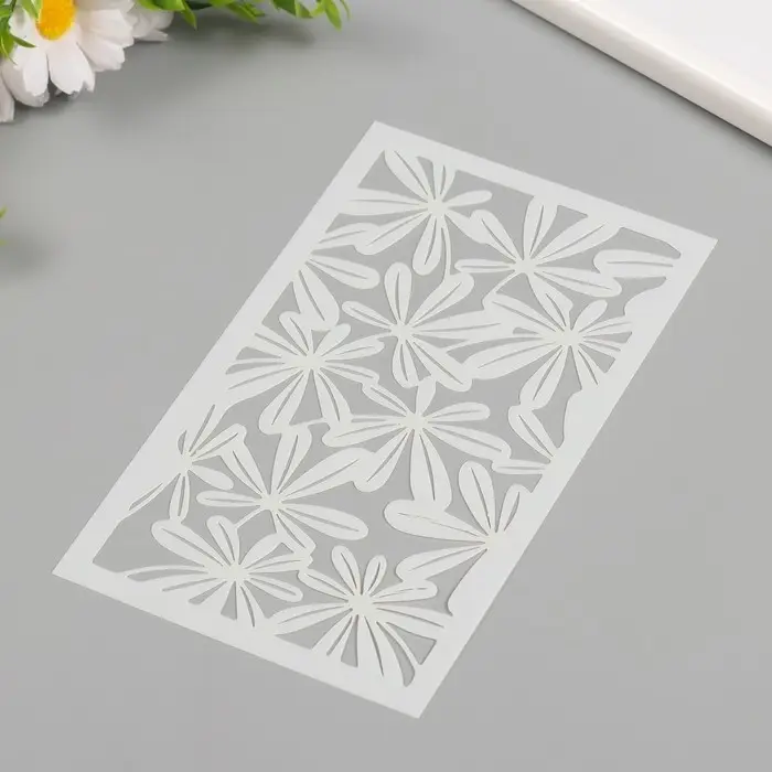 Трафарет фоновый пластик "Ромашки" 12х20 см