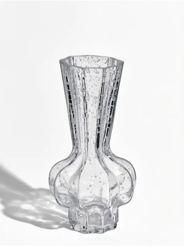 Ваза для цветов &laquo;Флаулер&raquo; объём (люминесцентный рисунок), 27&times;14 см, стекло, прозрачная