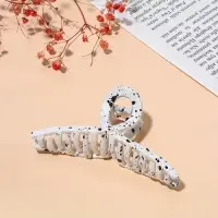 Крабик для волос &laquo;Пелагея&raquo;, петля, 11 см, белый, чёрный