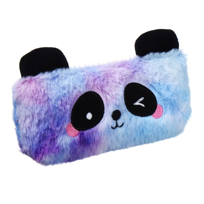 Пенал школьный меховой на молнии Calligrata Пенал школьный меховой на молнии Calligrata "Панда", микс