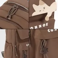 Рюкзак школьный, &laquo;Уставший кот&raquo;, 5 карманов, 2 отделения, 31&times;13.5&times;45 см, коричневый