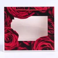 Пакет подарочный с окном &laquo;Розы&raquo;, 25&times;10&times;22 см