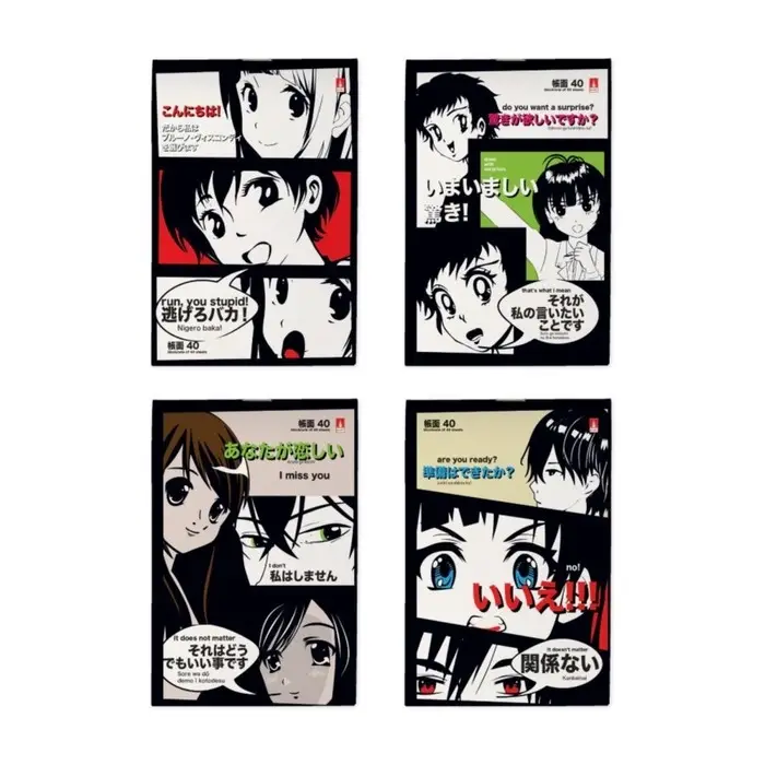 Блокнот А6, 40 листов в клетку на скрепке, Manga Anime, обложка картон, блок 55 г/м&sup2;, МИКС