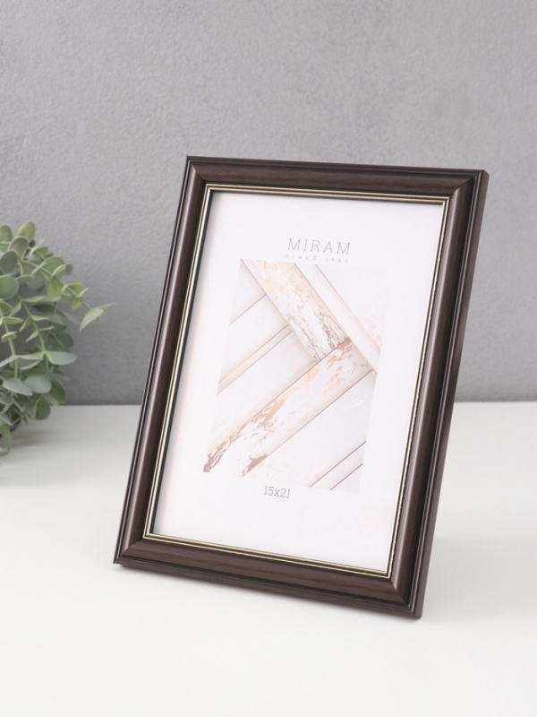 Фоторамка пластик Фоторамка пластик "МИРАМ" 15х21 см, венге