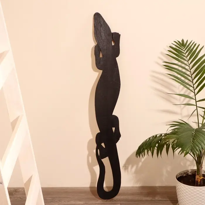 Панно настенное  Панно настенное "Геккон цветущий сад" 14х1х100 см