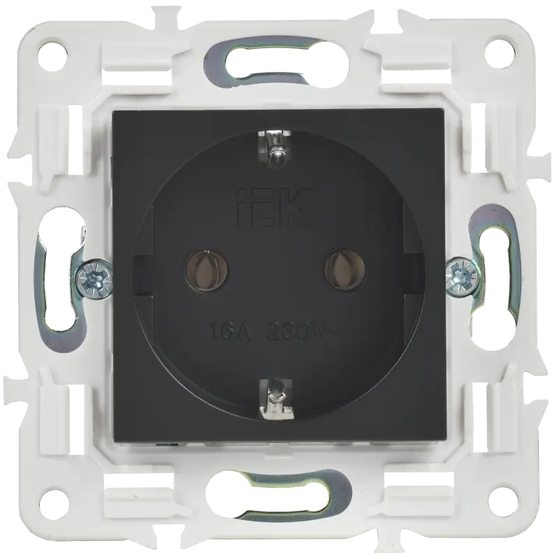 SKANDY Розетка с заземлением без защитных шторок 16А SK-R05Bl черный IEK