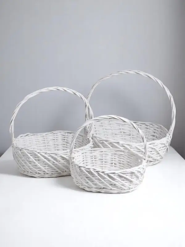 Набор корзин овальные 3 шт L:44х36 см,Н14 см,Н с руч.42 см,дно38х29 см.M:38х30х13Hх37HHх33, Набор корзин овальные 3 шт L:44х36 см,Н14 см,Н с руч.42 см,дно38х29 см.M:38х30х13Hх37HHх33,