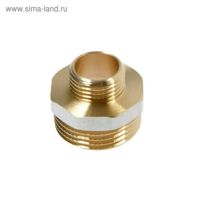 Ниппель переходной "CTM", 1" х 1/2" наружная резьба, никелированная латунь