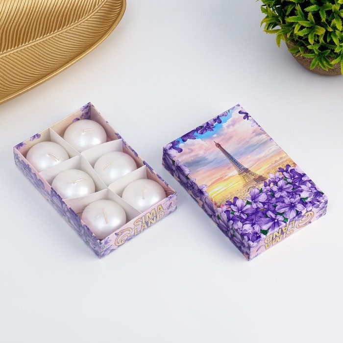 Набор плавающих свечей Набор плавающих свечей "Овал", 6 штук, перламутровая, 4×2см