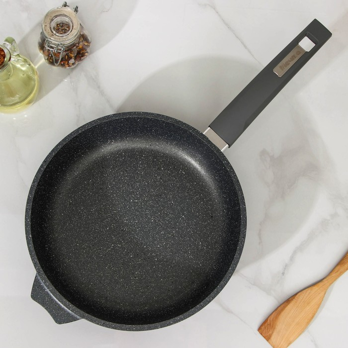 Сковорода «Гранит», d=24 см, пластиковая ручка, антипригарное покрытие, цвет серый Сковорода «Гранит», d=24 см, пластиковая ручка, антипригарное покрытие, цвет серый