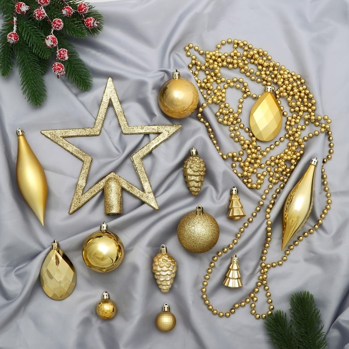 Набор украшений пластик 50 шт Набор украшений пластик 50 шт "Андромеда" золото