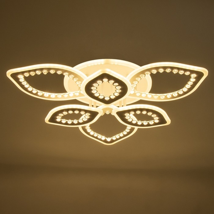 Люстра с ПДУ Люстра с ПДУ "Алина" LED 150Вт 3000-6000Вт RGB белый 60х60х13,5см BayerLux