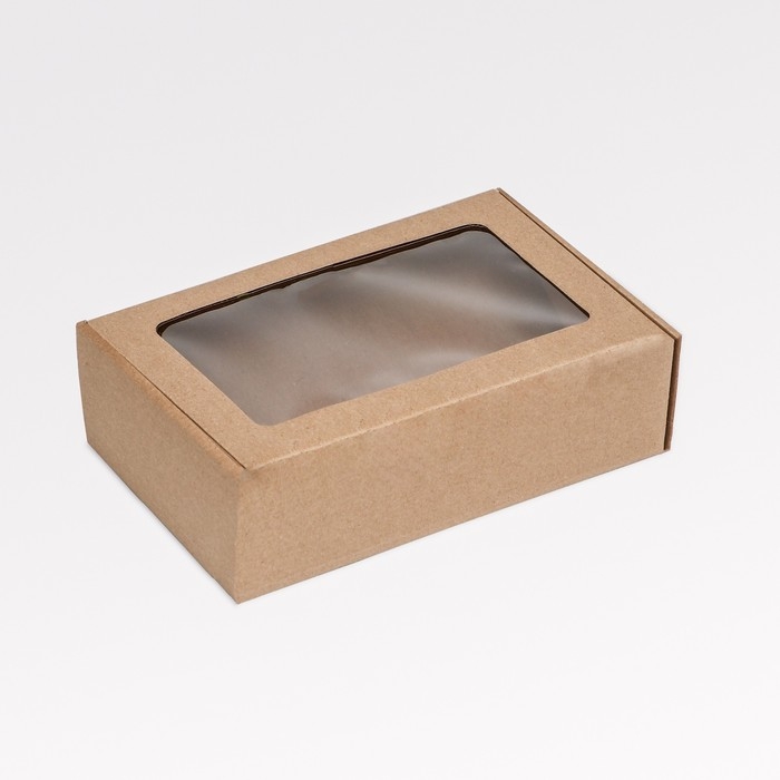 Коробка самосборная, бурая с окном, 26 х 17 х 8 см Коробка самосборная, бурая с окном, 26 х 17 х 8 см