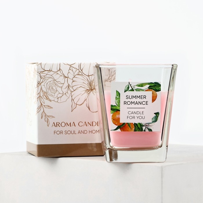 Свеча ароматическая в стекле «Summer romance»: дыня, 6,8 х 8 см. Свеча ароматическая в стекле «Summer romance»: дыня, 6,8 х 8 см.