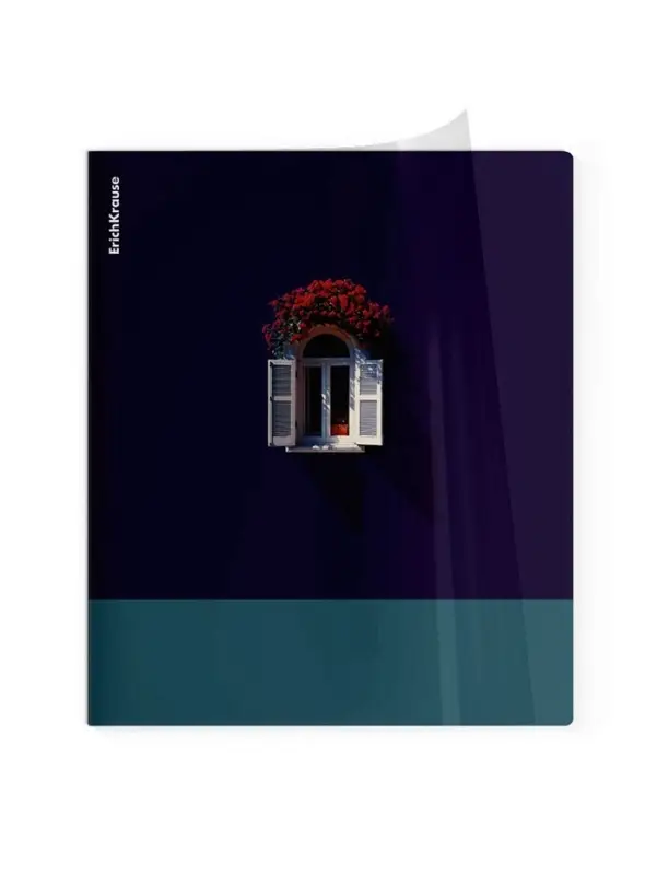 Тетрадь 48 листов в клетку ErichKrause CoverPrо fizzy, Floral Window, с пластиковой обложкой, на скобе