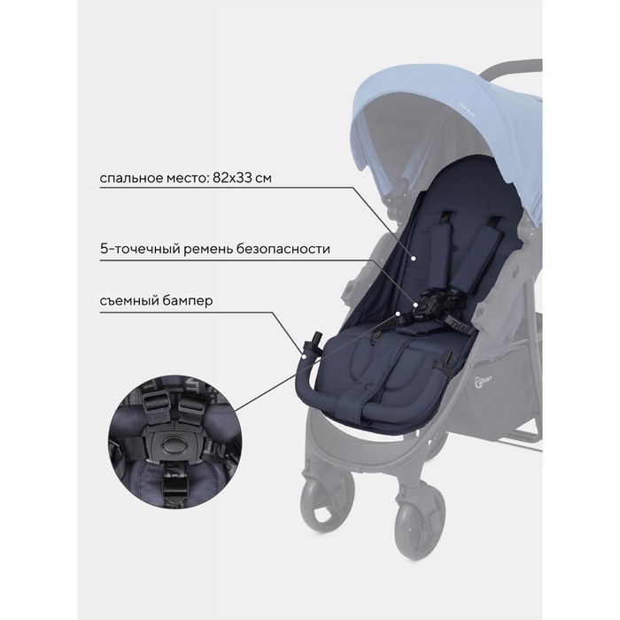 Коляска прогулочная детская Rant Basic Kira, цвет голубой