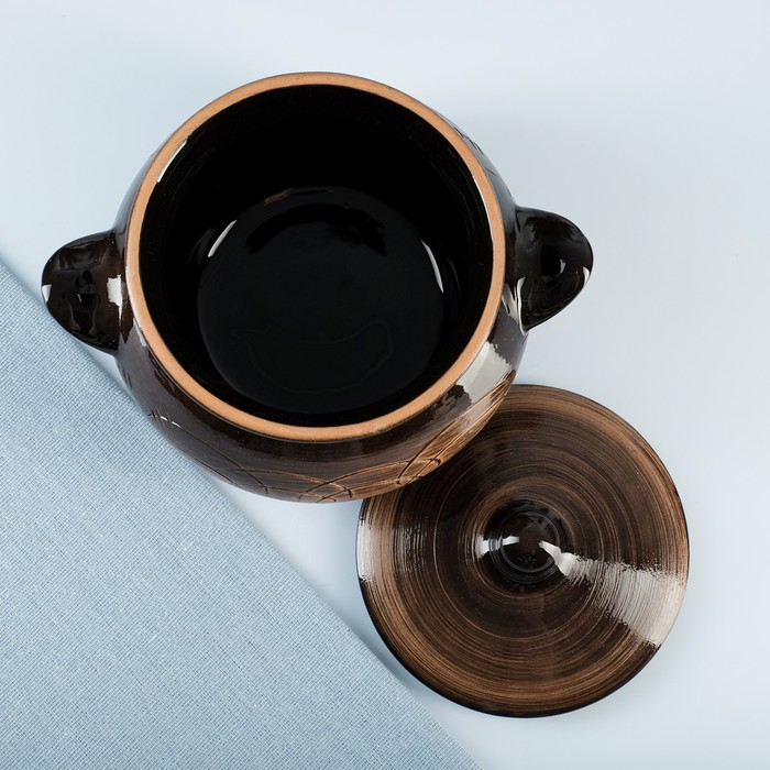 Горшок керамический для запекания  Горшок керамический для запекания "Русский" 0,95л / 14х15см, старина