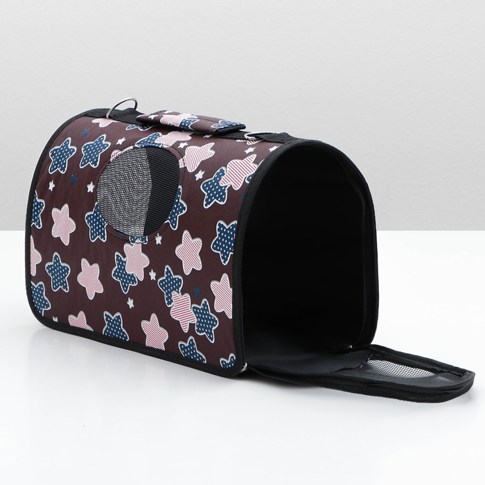 Сумка-переноска для животных  Сумка-переноска для животных "Star", размер S, 37,5 х 17 х 22 см, бордо