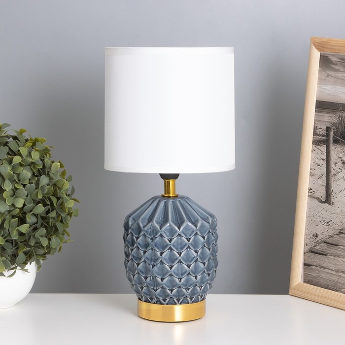 Лампа настольная Лампа настольная "Бернарда" 1х40Вт Е14 синий 15х15х30см