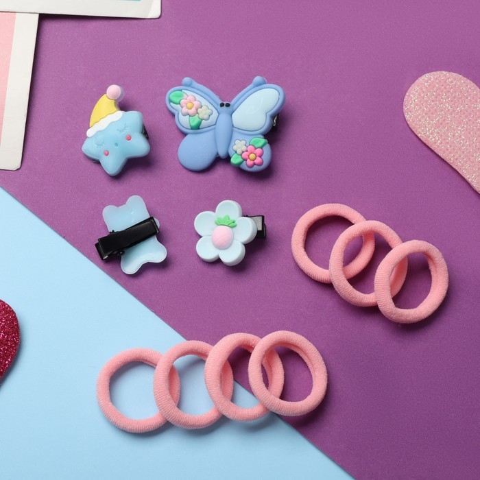 Набор для волос Набор для волос "Выбражулька" (10 резинок,4 зажима) бабочка