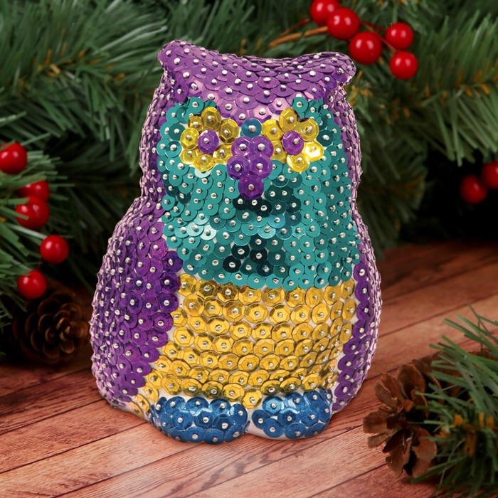 Игрушка пайетками для детей «Сова», набор для творчества Игрушка пайетками для детей «Сова», набор для творчества