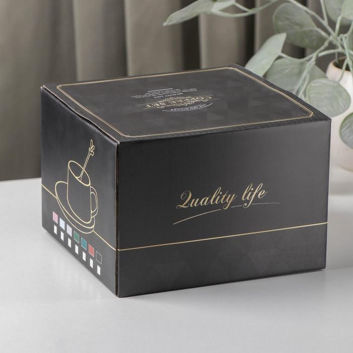 Чайная пара керамическая «Элизабет», 3 предмета: чашка 240 мл, блюдце d=13,5 см, ложка, цвет зелёный Чайная пара керамическая «Элизабет», 3 предмета: чашка 240 мл, блюдце d=13,5 см, ложка, цвет зелёный