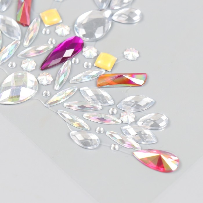 Наклейка пластик стразы Наклейка пластик стразы "Украшение. Узор" МИКС 12х9,5 см