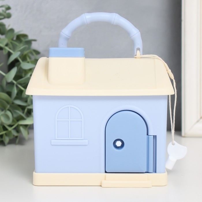 Копилка пластик Копилка пластик "Домик в нежных тонах" МИКС 14х10х13 см
