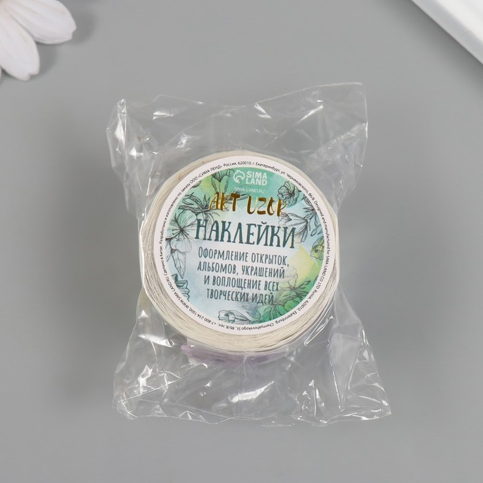 Наклейка бумага Наклейка бумага "Цветочки" d=2,5 см 252 шт в рулоне