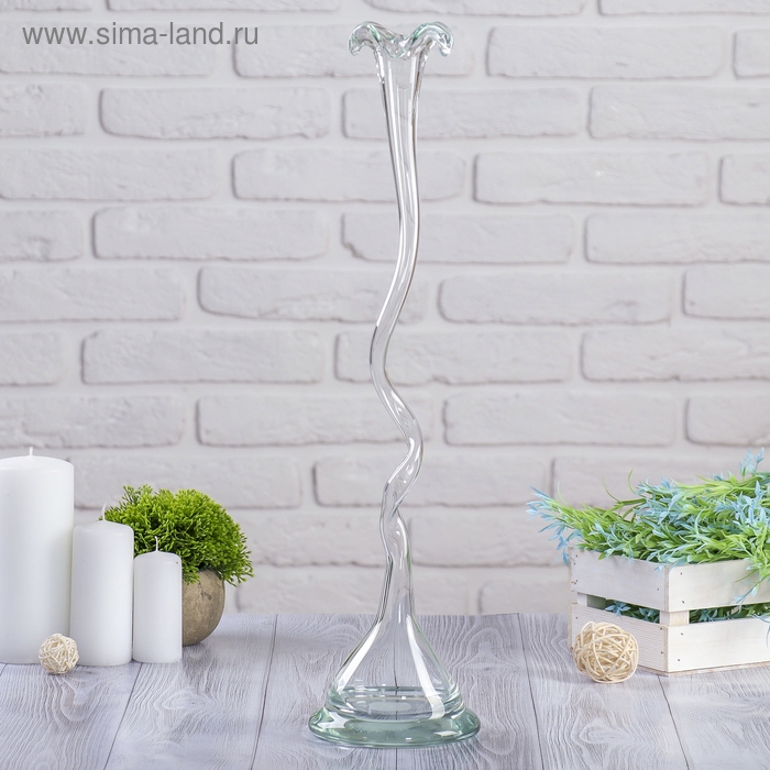 Ваза  Ваза "Крученая" d-отверстия 3см; 51 см, прозр. (без декора)