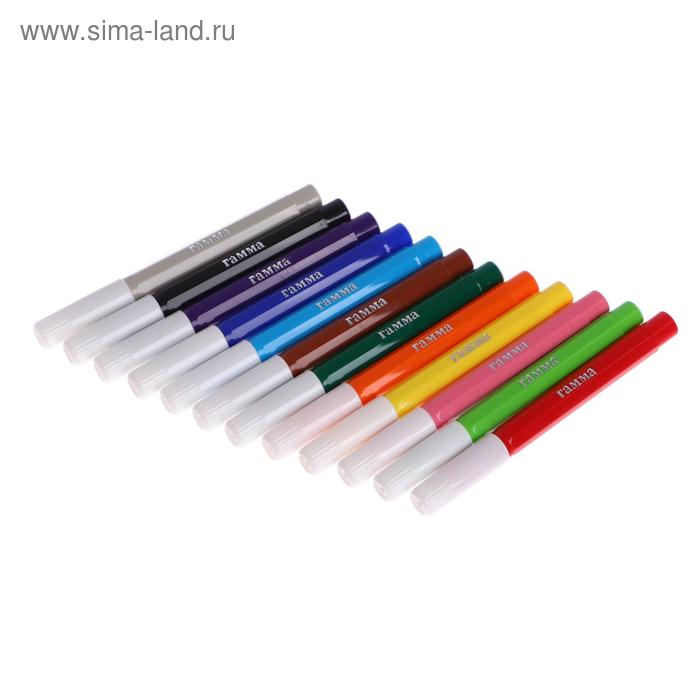 Фломастеры 12 цветов Гамма Фломастеры 12 цветов Гамма "Малыш", утолщенные, смываемые
