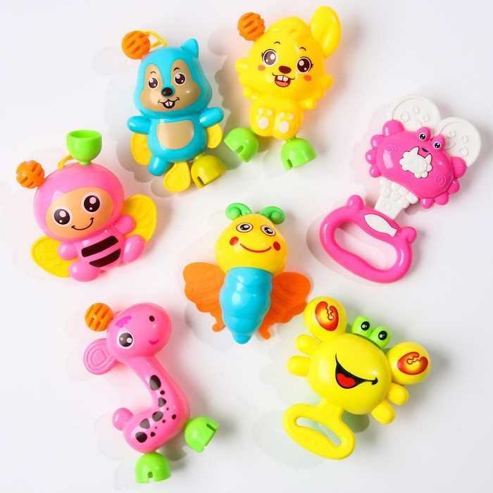 Набор погремушек «Собери меня», 7 шт., яркие цвета, Крошка Я Набор погремушек «Собери меня», 7 шт., яркие цвета, Крошка Я