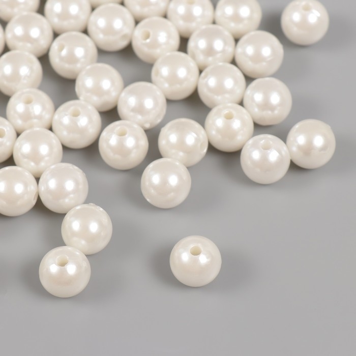 Набор бусин Набор бусин "Жемчуг" d 12 мм, 250 гр, белый