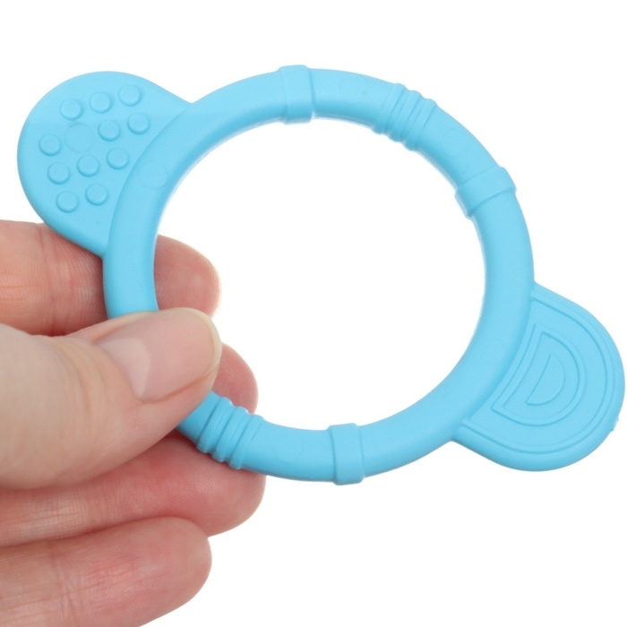 Прорезыватель силиконовый «Круг», цвет голубой, ТЭП, КНОПА Прорезыватель силиконовый «Круг», цвет голубой, ТЭП, КНОПА