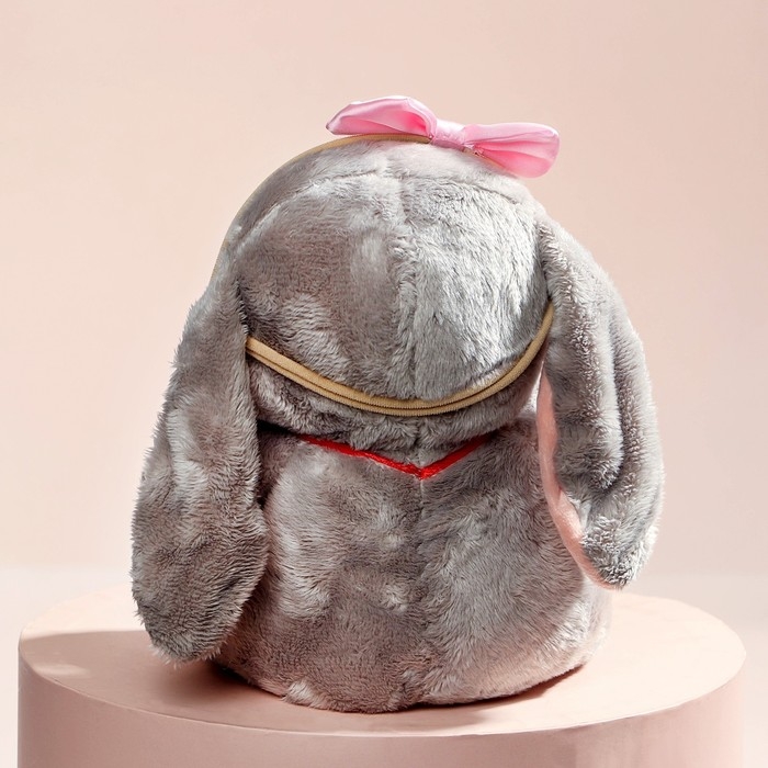 Мягкая игрушка «Зайка Ла-Пу-Ля в платье с повязкой бант», цвет серый, 20 см Мягкая игрушка «Зайка Ла-Пу-Ля в платье с повязкой бант», цвет серый, 20 см