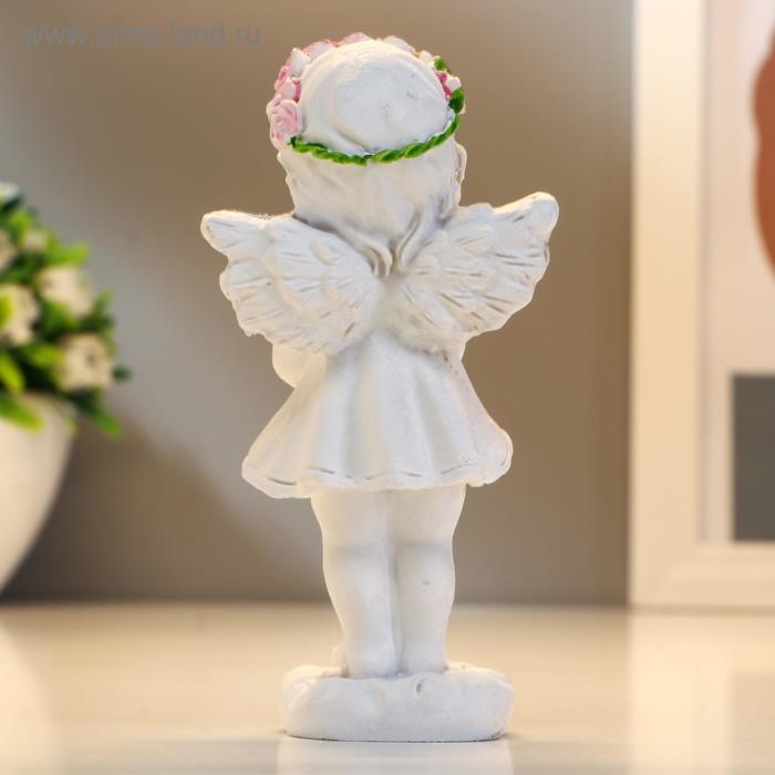 Сувенир полистоун Сувенир полистоун "Ангел-девочка в розовом венке с розами" МИКС 12х5,2х3,3 см