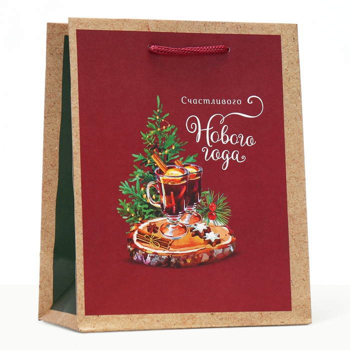 Новый год. Пакет подарочный Новый год. Пакет подарочный "Глинтвейн", 18 х 22,3 х 10 см.