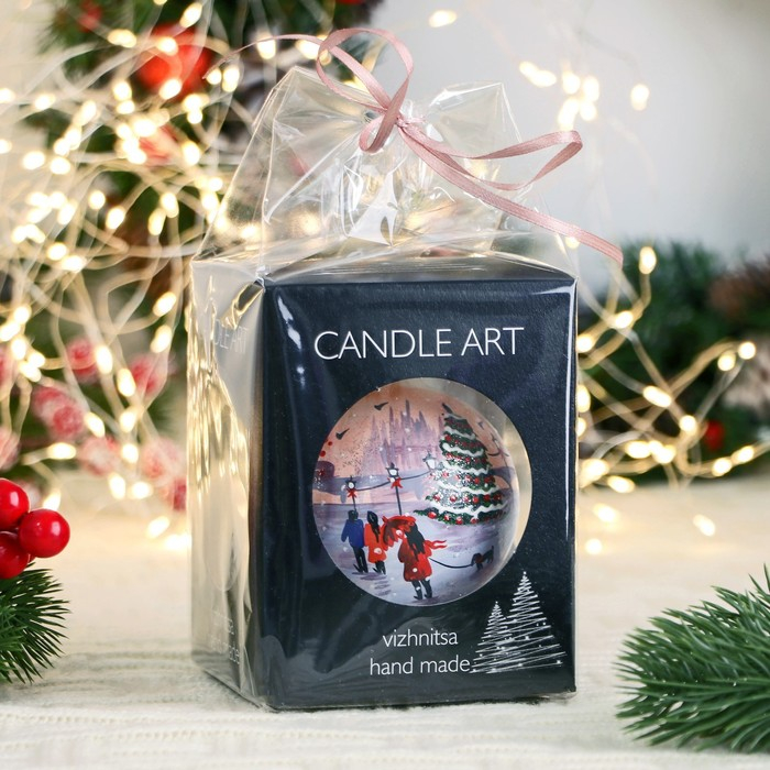 Ёлочный шар d-7 см Ёлочный шар d-7 см "Зимняя романтика" ручная роспись, белый