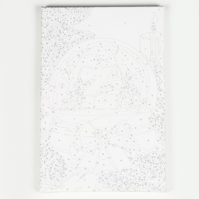 Картина по номерам на новый год на холсте с подрамником и поталью «Снежный шар», 20 х 30 см Картина по номерам на новый год на холсте с подрамником и поталью «Снежный шар», 20 х 30 см