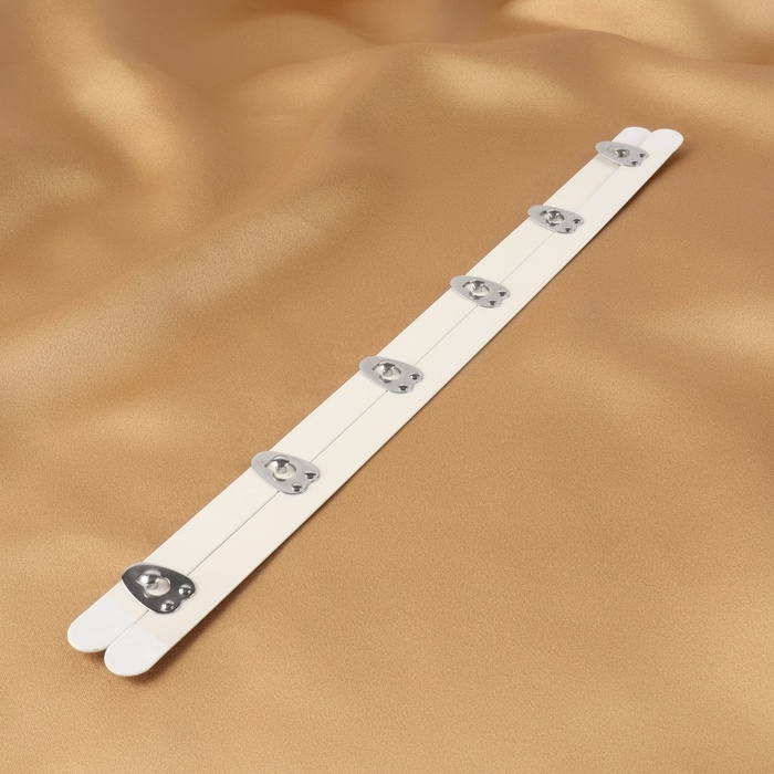 Бюск-застёжка для корсета, 30 см, цвет белый/серебряный Бюск-застёжка для корсета, 30 см, цвет белый/серебряный