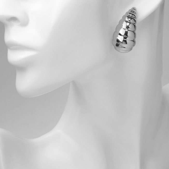 Серьги пластик «Капля» вибрация, цвет серебро Серьги пластик «Капля» вибрация, цвет серебро