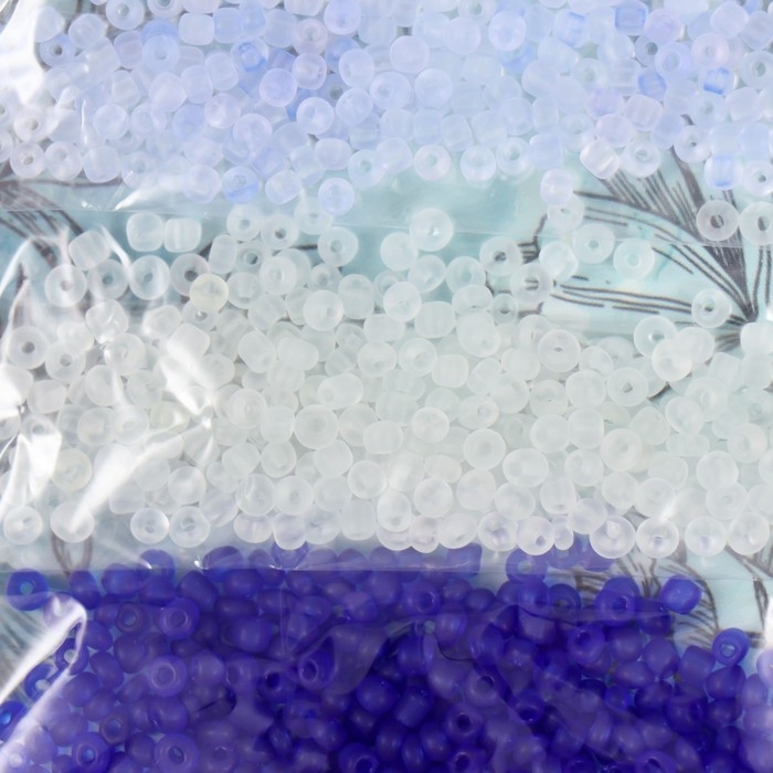 Бисер круглый 8/0  Бисер круглый 8/0 "Оттенки неба" 5 цветов х 10 гр 20х8х0,7 см