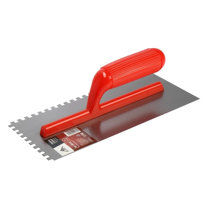 Гладилка ЛОМ, стальная, пластиковая рукоятка, зуб 6 х 6 мм, 125 х 280 мм Гладилка ЛОМ, стальная, пластиковая рукоятка, зуб 6 х 6 мм, 125 х 280 мм